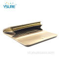 Dompet kulit dompet multilayer asli untuk wanita ritsleting